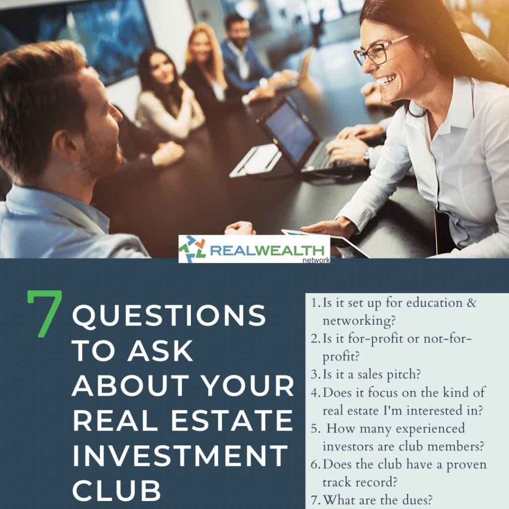 Image Highlighting 7 Questions to Ask About Your Real Estate Investment Club